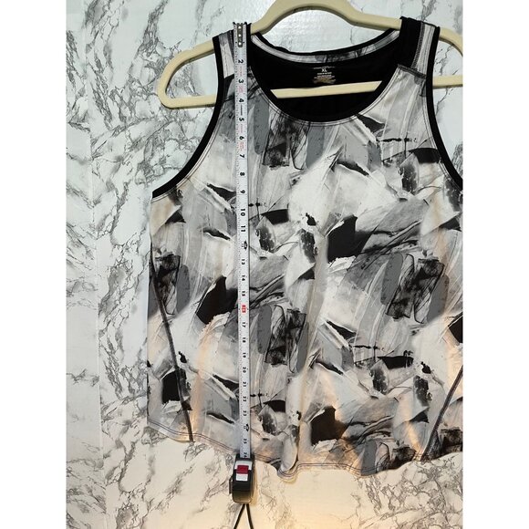 Tek Gear Women's Workout Tank Top Abstract Black & White Print XL 100% Polyester - Picture 5 of 8